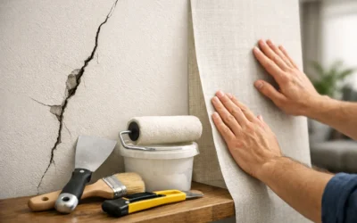 Scheuren in muur behangen voor strak resultaat